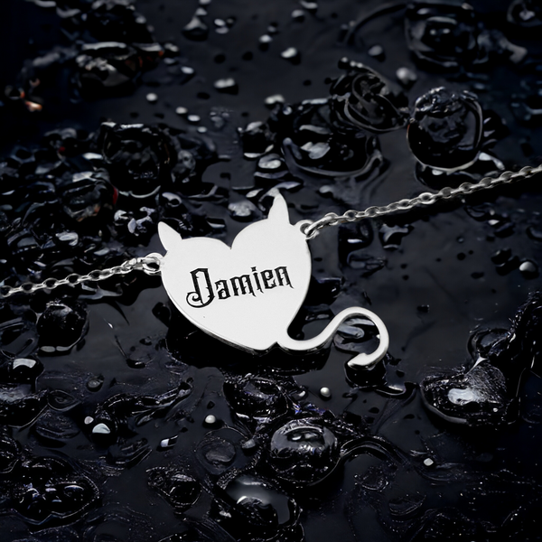 Devil Heart Necklace: Custom Name Necklace