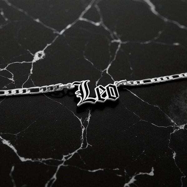 Leo Zodiac Necklace - Old English Gothic Necklace