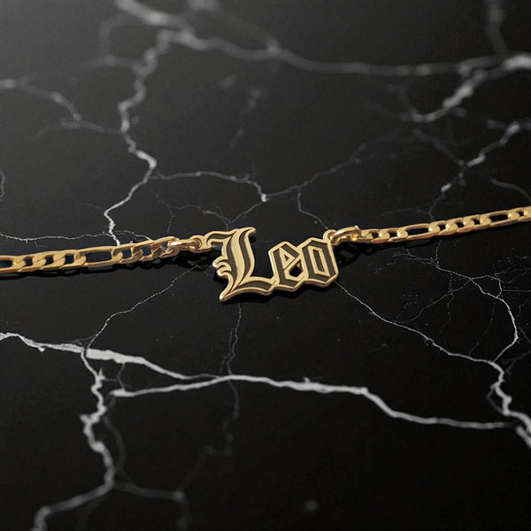 Leo Zodiac Necklace - Old English Gothic Necklace - iGothica