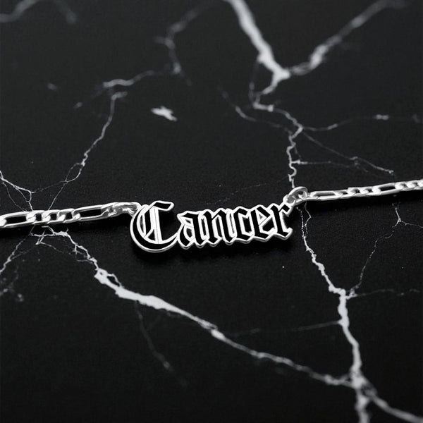 Cancer Zodiac Necklace - Old English Gothic Necklace