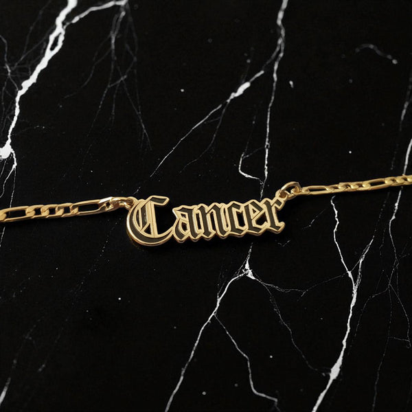 Cancer Zodiac Necklace - Old English Gothic Necklace - iGothica
