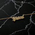 Pisces Zodiac Necklace - Old English Gothic Necklace