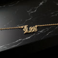 Leo Zodiac Necklace - Old English Gothic Necklace
