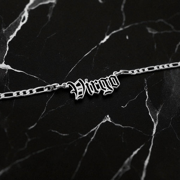 Virgo Zodiac Necklace - Old English Gothic Necklace - iGothica