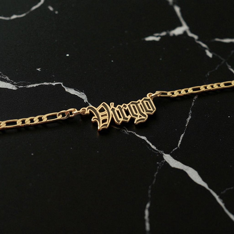 Virgo Zodiac Necklace - Old English Gothic Necklace - iGothica