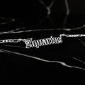Aquarius Zodiac Necklace - Old English Gothic Necklace