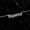 Aquarius Zodiac Necklace - Old English Gothic Necklace