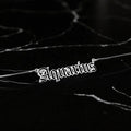 Aquarius Zodiac Necklace - Old English Gothic Necklace