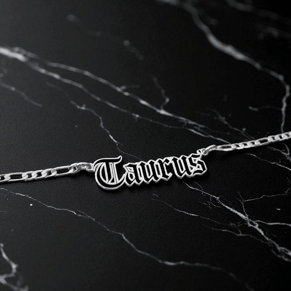 Taurus Zodiac Necklace - Old English Gothic Necklace - iGothica