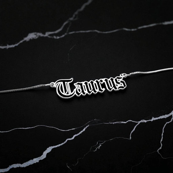 Taurus Zodiac Necklace - Old English Gothic Necklace - iGothica