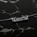 Taurus Zodiac Necklace - Old English Gothic Necklace