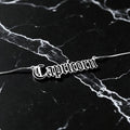 Capricorn Zodiac Necklace - Old English Gothic Necklace