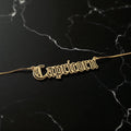 Capricorn Zodiac Necklace - Old English Gothic Necklace