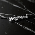Sagittarius Zodiac Necklace - Old English Gothic Necklace