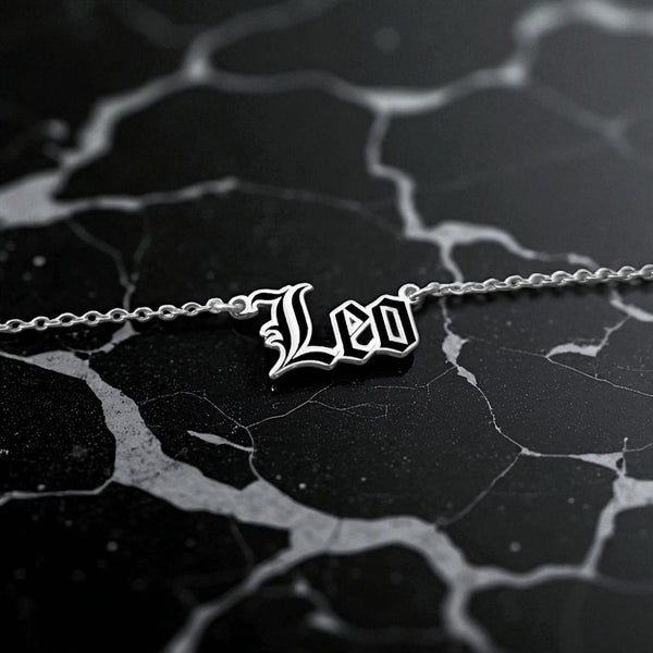 Leo Zodiac Necklace - Old English Gothic Necklace - iGothica