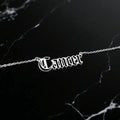 Cancer Zodiac Necklace - Old English Gothic Necklace