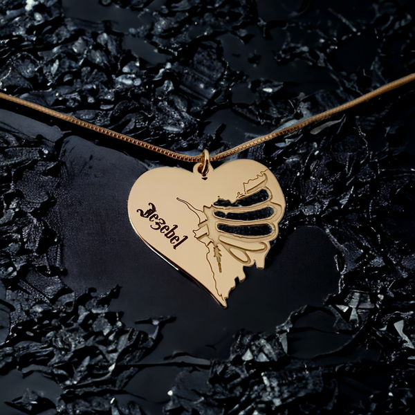 Devils Ribs: Custom Skeleton Heart Necklace