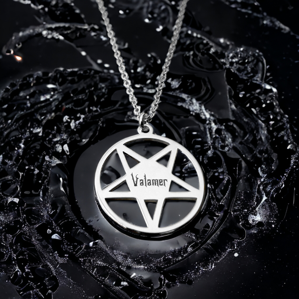 Pentagram Whispers: Custom Name Necklace