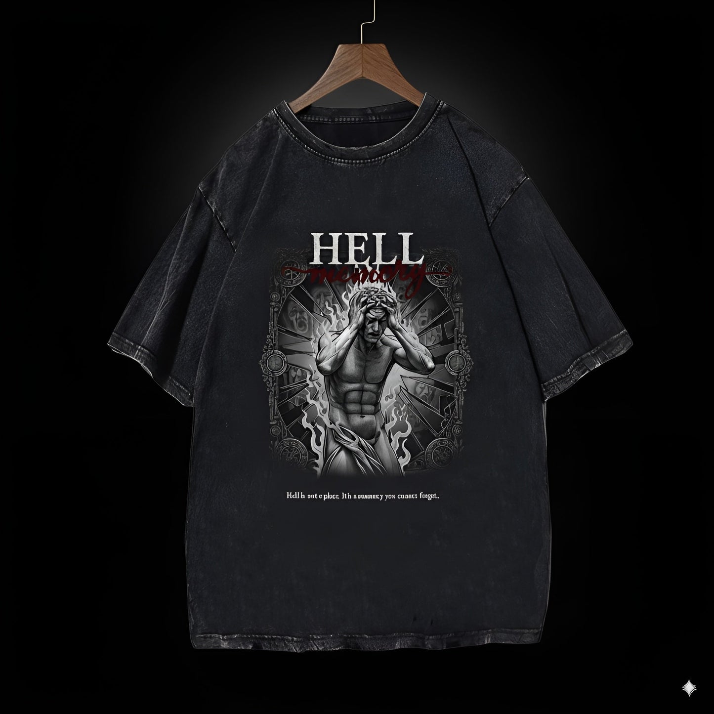 Hell Memories - Oversized T Shirt Men | Washed Graphic Tee