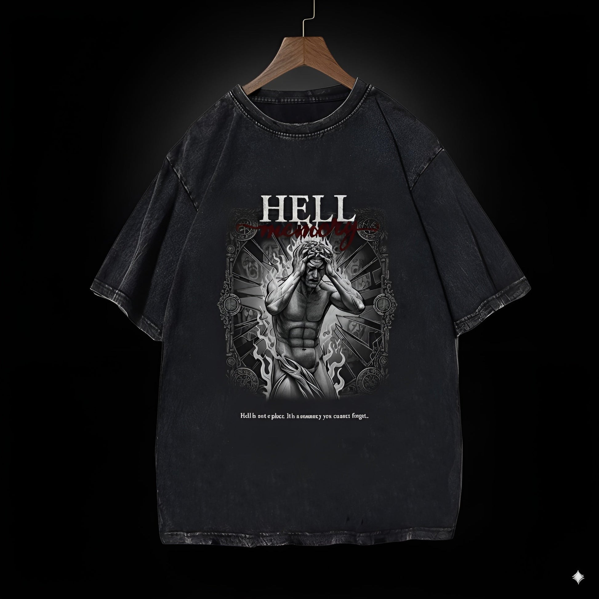 Hell Memories - Oversized T Shirt Men | Washed Graphic Tee