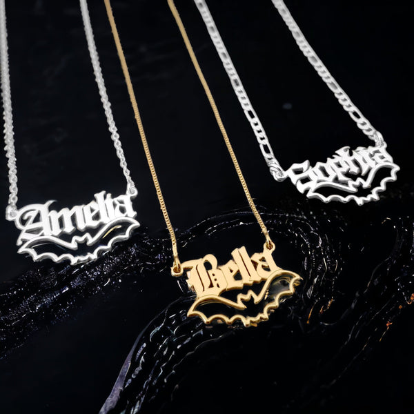 Enigmatic Flight: Custom Name Necklace