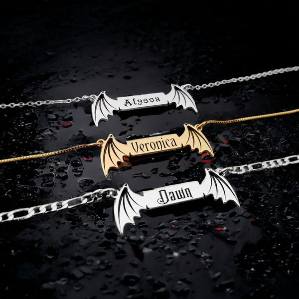 Devil's Embrace: Custom Name Necklace