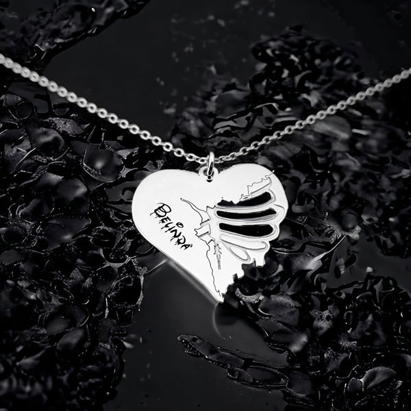 Devils Ribs: Custom Skeleton Heart Necklace