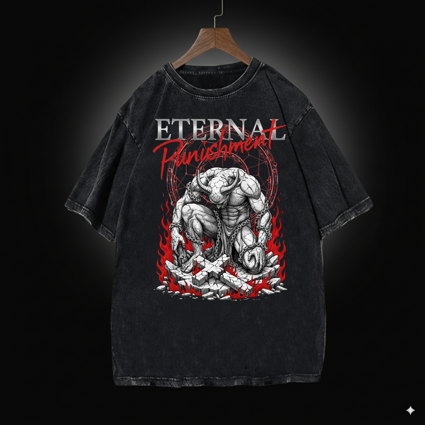 Eternal Punishment Oversized T Shirt Men | Washed Graphic Tee