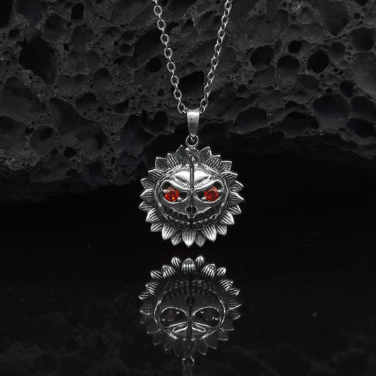 Malevolent Pumpkin: Handcrafted Gothic Halloween Necklace