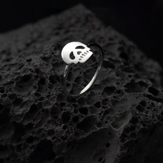 Sculpted Eternity: Handcrafted Gothic Skull Ring