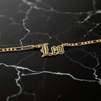 Leo Zodiac Necklace - Old English Gothic Necklace - iGothica