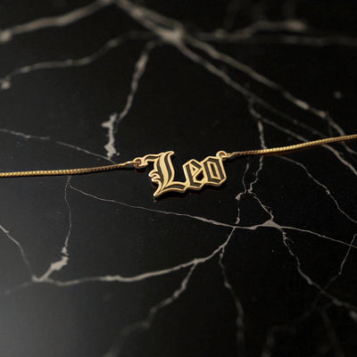 Leo Zodiac Necklace - Old English Gothic Necklace - iGothica