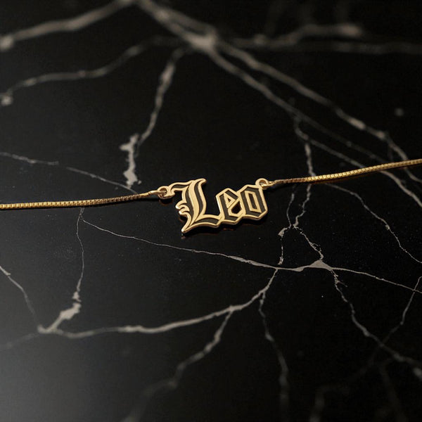 Leo Zodiac Necklace - Old English Gothic Necklace - iGothica