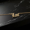 Leo Zodiac Necklace - Old English Gothic Necklace - iGothica