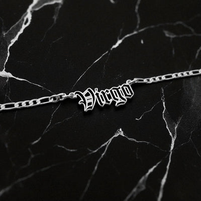 Virgo Zodiac Necklace - Old English Gothic Necklace - iGothica