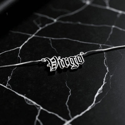 Virgo Zodiac Necklace - Old English Gothic Necklace - iGothica