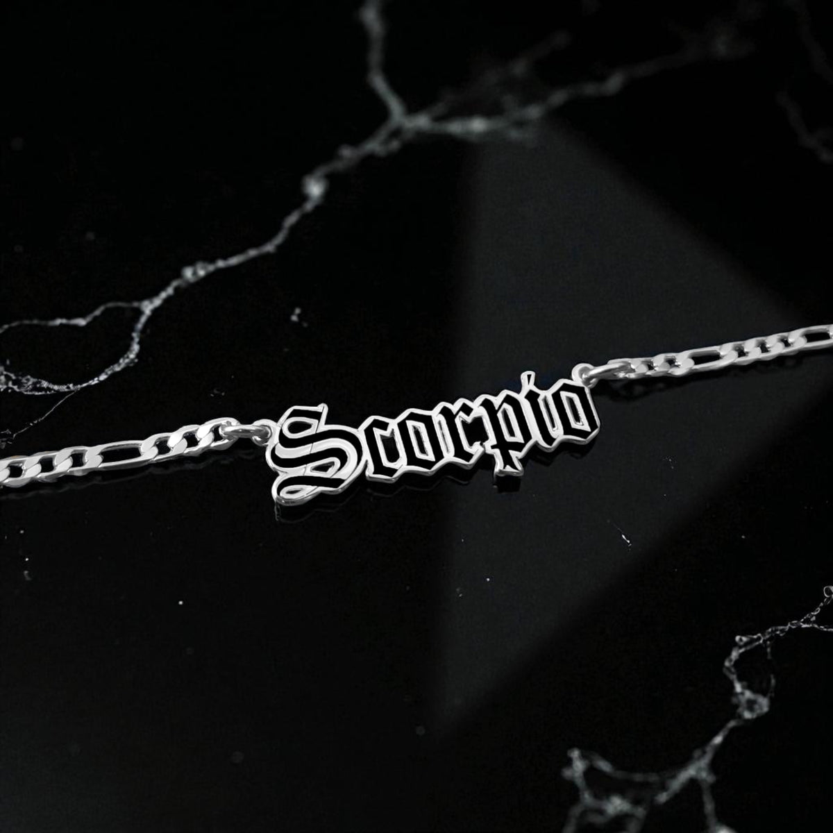 Scorpio Zodiac Necklace - Old English Gothic Necklace - iGothica