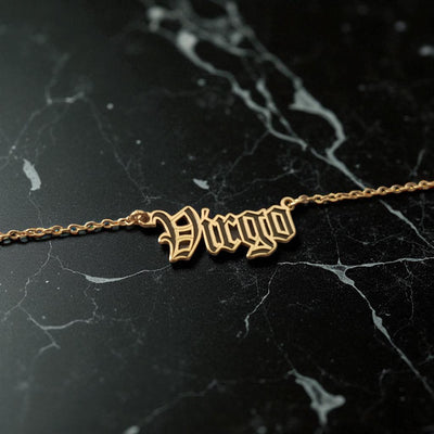 Virgo Zodiac Necklace - Old English Gothic Necklace - iGothica