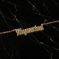 Aquarius Zodiac Necklace - Old English Gothic Necklace - iGothica