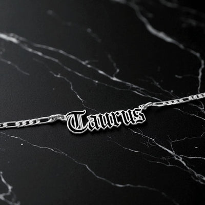 Taurus Zodiac Necklace - Old English Gothic Necklace - iGothica