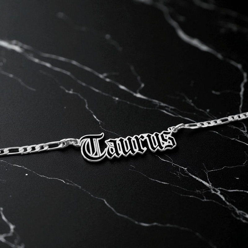 Taurus Zodiac Necklace - Old English Gothic Necklace - iGothica