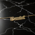 Gemini Zodiac Necklace - Old English Gothic Necklace - iGothica