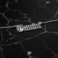 Gemini Zodiac Necklace - Old English Gothic Necklace - iGothica