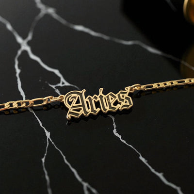 Aries Zodiac Necklace - Old English Gothic Necklace - iGothica
