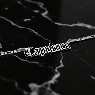 Capricorn Zodiac Necklace - Old English Gothic Necklace - iGothica