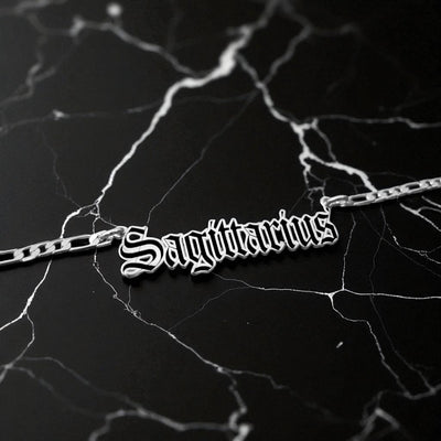 Sagittarius Zodiac Necklace - Old English Gothic Necklace - iGothica