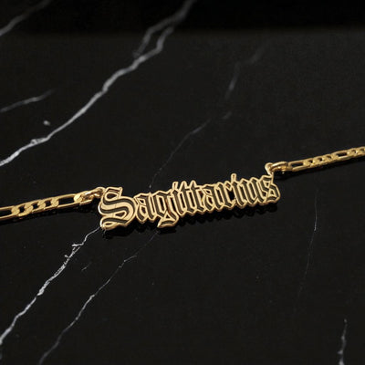 Sagittarius Zodiac Necklace - Old English Gothic Necklace - iGothica