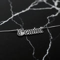 Gemini Zodiac Necklace - Old English Gothic Necklace - iGothica