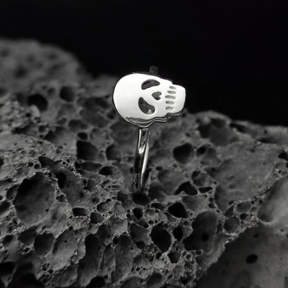 Sculpted Eternity: Handcrafted Gothic Skull Ring