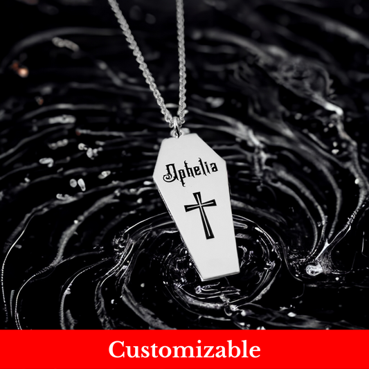 Eternal Rest: Personalized Coffin Necklace